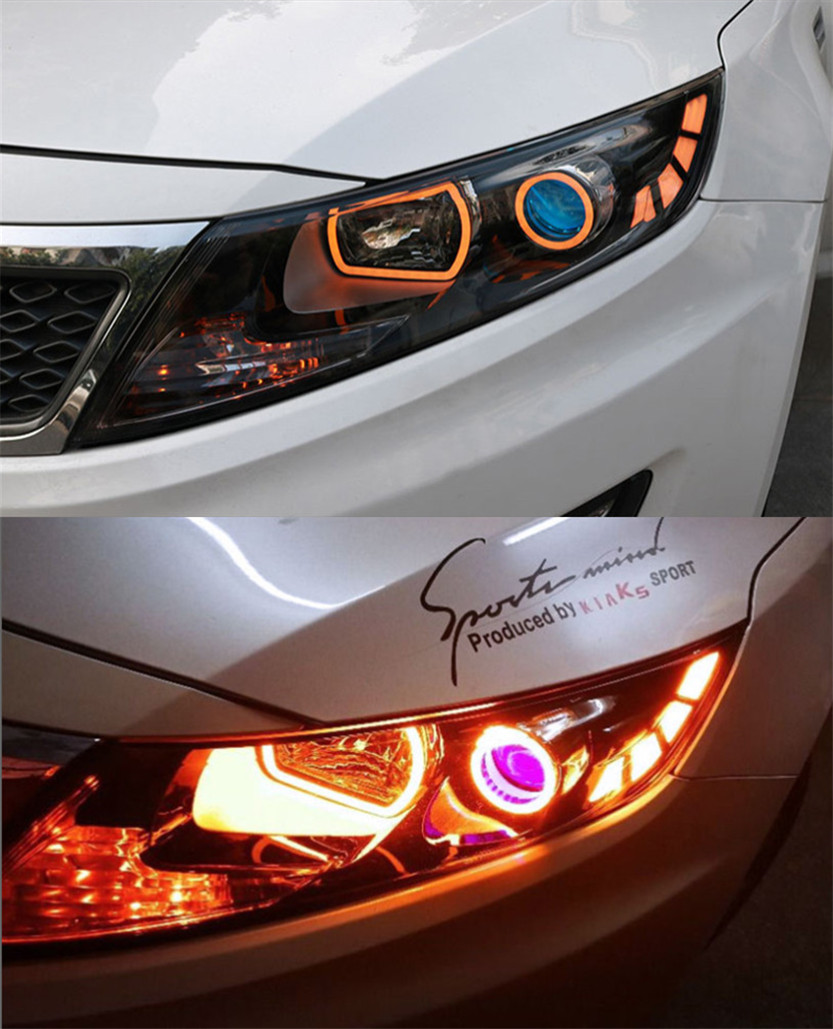 For Kia K5 Optima Head Lamp 2011-2014 Car Accessory Fog Lights Day Running Light DRL H7 LED Bi Xenon Bulb Headlights