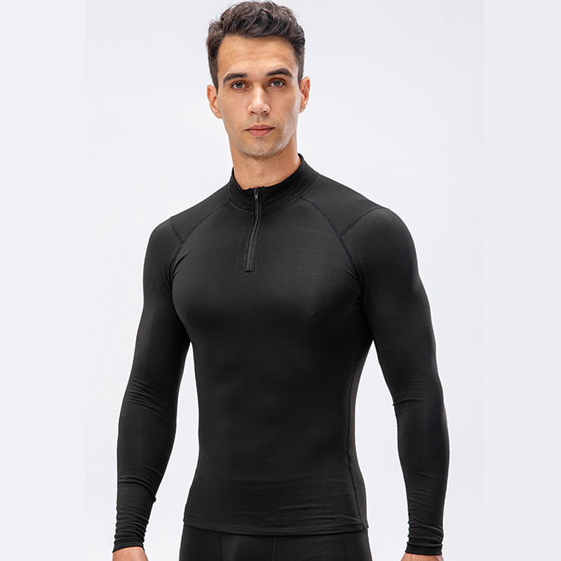 Men's Thermal Underwear Male Quarter Zip Pullover Mens Thermal Compression Shirt Workout Sports Tops Long Sleeve with Fleece Lined 1 or 2 Pack 22