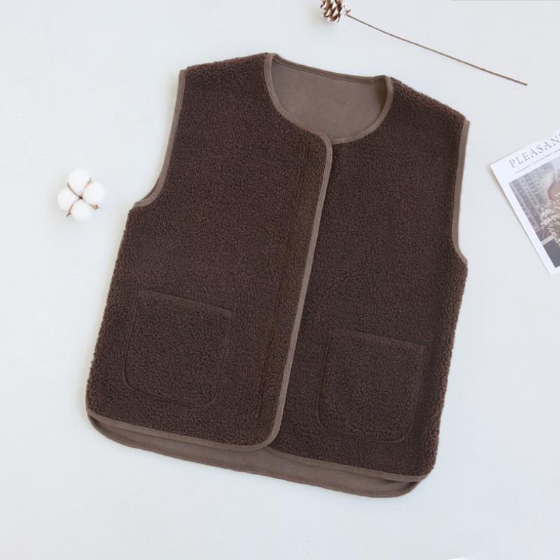 Women's Vests Jacket Women Solid Short Loose Lambs Plush Fall Winter Korean Style Sleeveless Female Coats Warm Waistcoat 220928