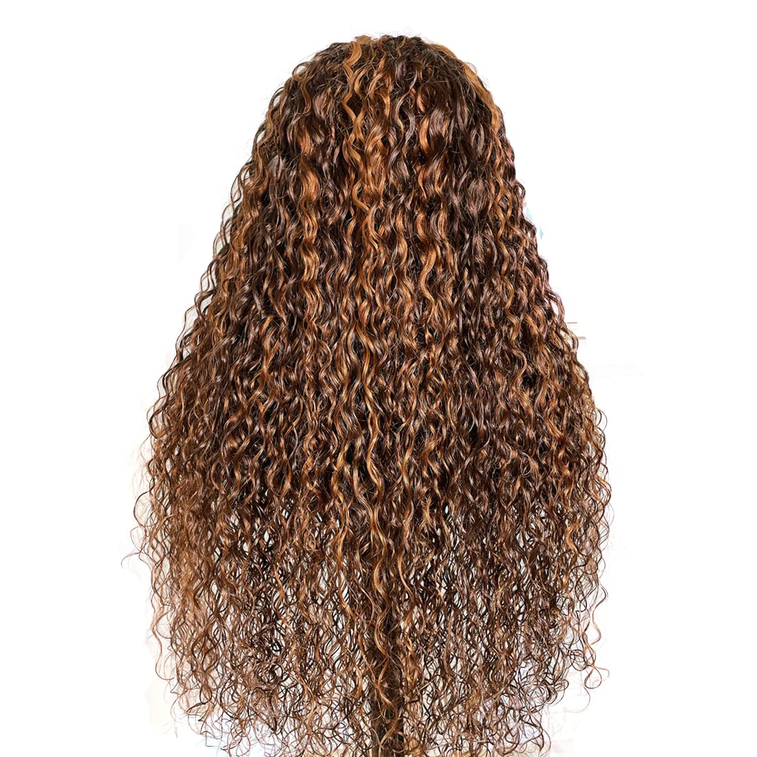 Highlight Ombre Brown Lace Front Wig Water Wave for Women Brazilian Unprocessed Human Virgin Hair 360 Frontal Wig Pre Plucked P430 150% Density