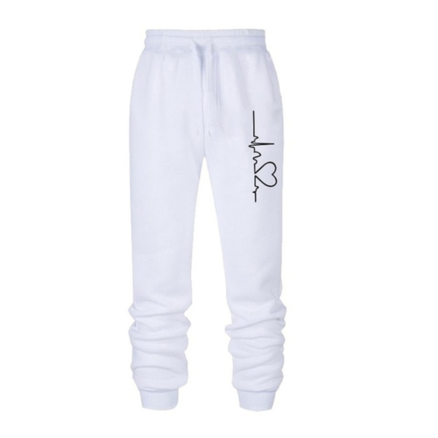Side Pockets Loose Women Pants Stretchy Heart Print Drawstring Casual Pants for Daily Wear, White
Side Pockets Loose Women Pants Stretchy Heart Print Drawstring Casual Pants for Daily Wear, White