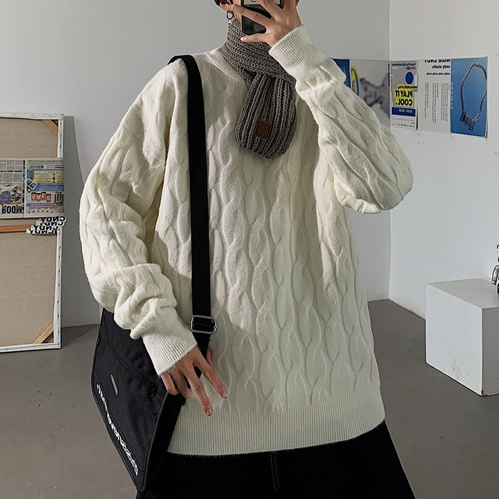 Men's Sweaters Korean Sweater Men Cable Knit Sweater Autumn Winter Thick Warm Pullovers Men Woolen Sweaters Casual Clothes Mens Trends 220928