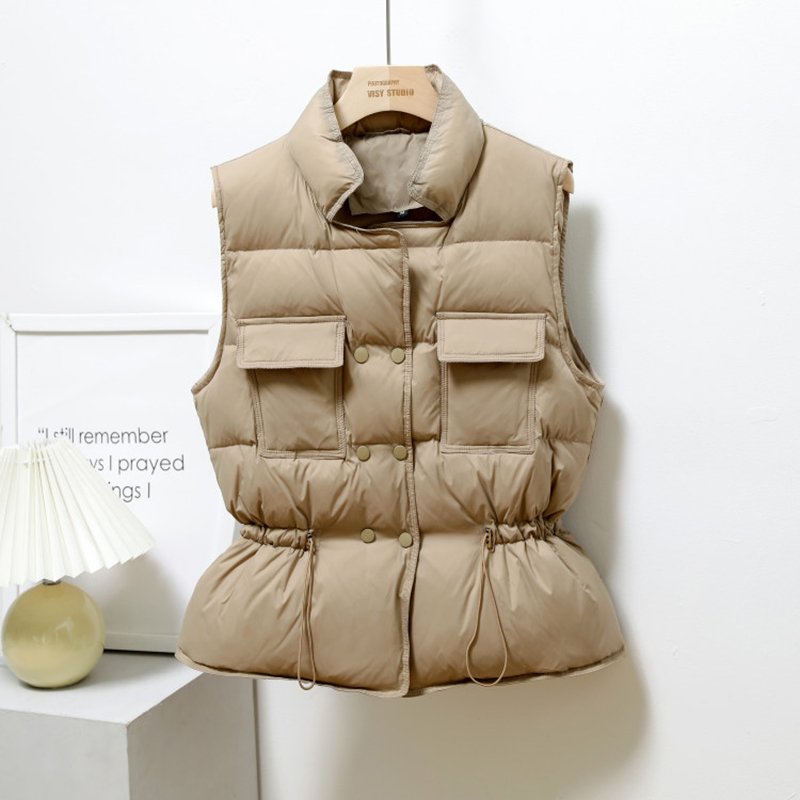 Women's Vests Winter Down Women Short Windbreaker Lightweight Coat Warm Waistcoat Female White Duck Sleeveless Jacket 220928
