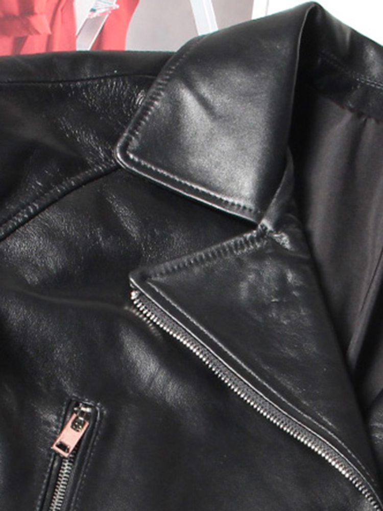 Women's Leather Faux Lautaro Autumn Short Black Oversized Lace Patchwork Biker Jacket Long Sleeve Loose Womans Clothing Fashionable Outerwear 220