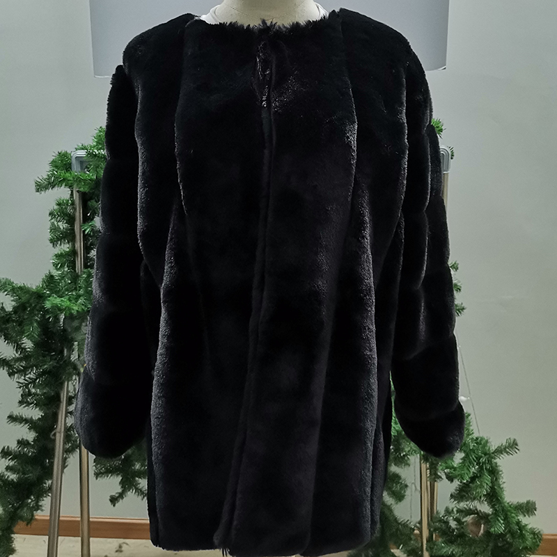 Womens Fur Faux Winter Warm Plush Coat Soft Jacket High Quality Women Thick 220926