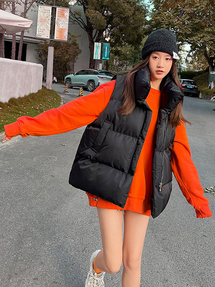 Women's Vests EleeMee Women Jacket Sleeveless Pocket Loose Female Winter Vest Fashion Daily Casual Ins Stylish Outwear Size M-2XL 220928
