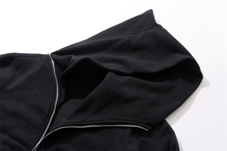 Men's Hoodies Sweatshirts Men zipper Cardigan harajuku black sweatshirts hip hop swag style skateboard streetwear Cloak Hooded jacket coat 220929