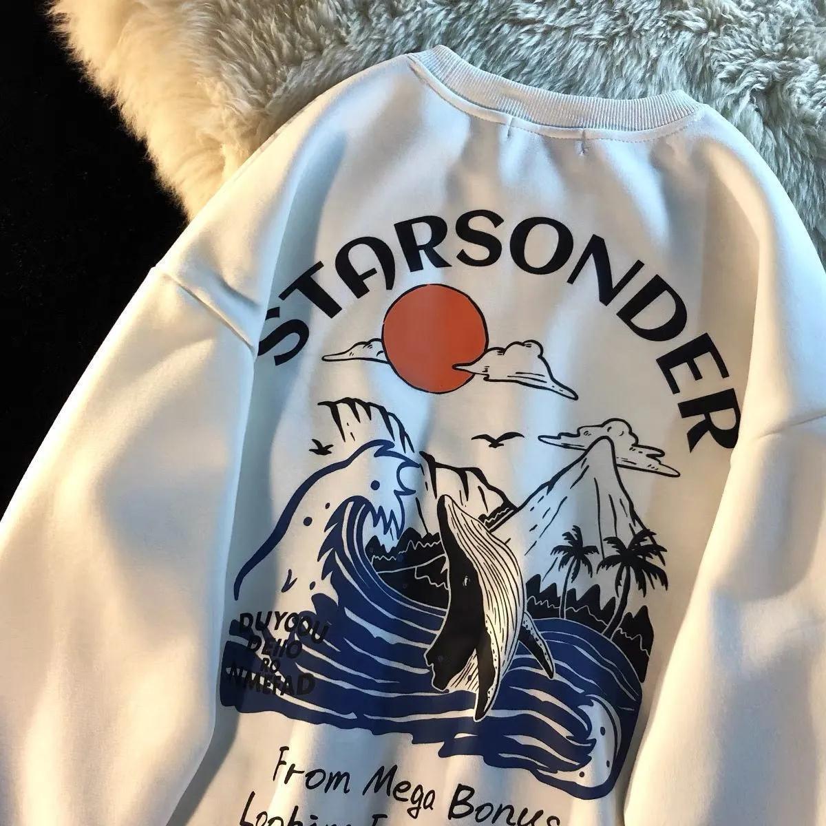Men's Hoodies Sweatshirts Men Winter Plus Velvet Thick Round Neck Sweatshirt Harajuku Size Students Trend Male And Female Couples Joker 220929
