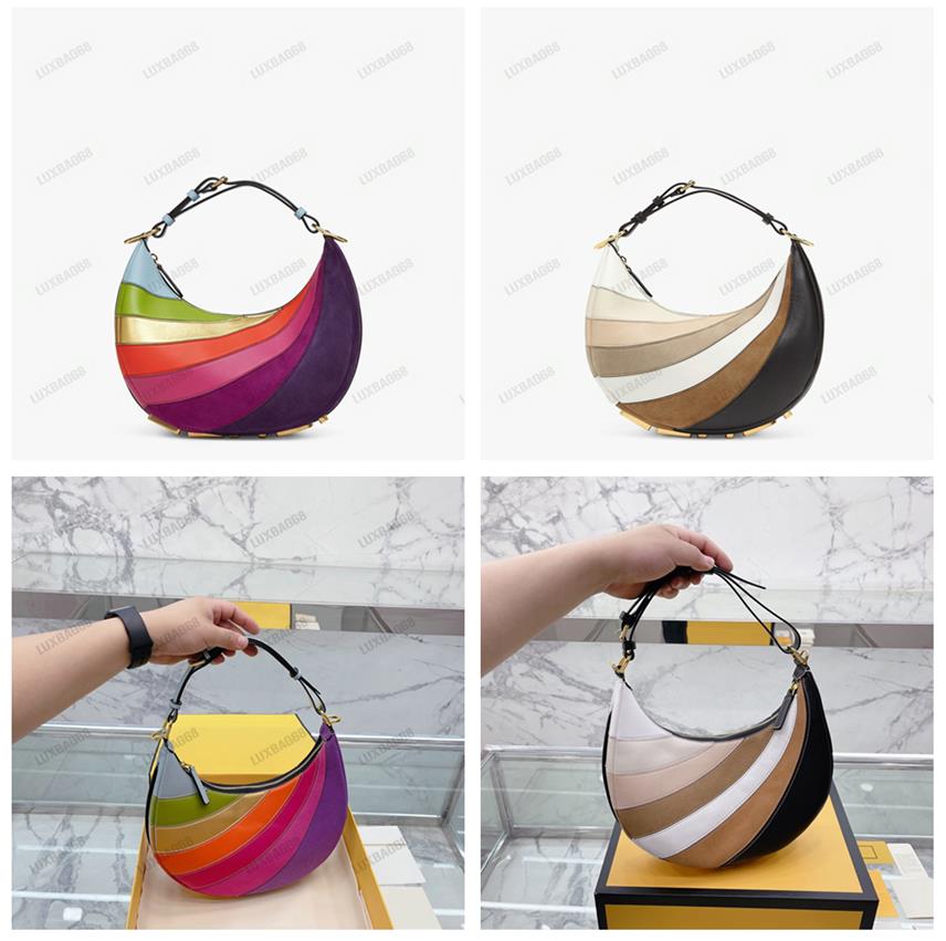 Designer Graphy Small Leather Hobo Bag Multicolor Inlay Women 2022ss Rainbow Diagonal Striped Half Moon Shoulder Bags with Vintage Gold Metal f Letter Italy Wallet, 01
Designer Graphy Small Leather Hobo Bag Multicolor Inlay Women 2022ss Rainbow Diagonal Striped Half Moon Shoulder Bags with Vintage Gold Metal f Letter Italy Wallet, 01