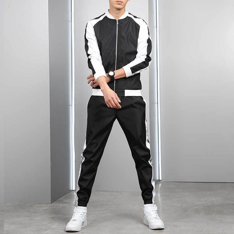 Men's Tracksuits Pakaian Olahraga Pria Baru Musim Semi Musim Gugur Pakaian Olahraga Kualitas Tinggi Jaket Celana Potong Set Pakaian Olahraga Pria