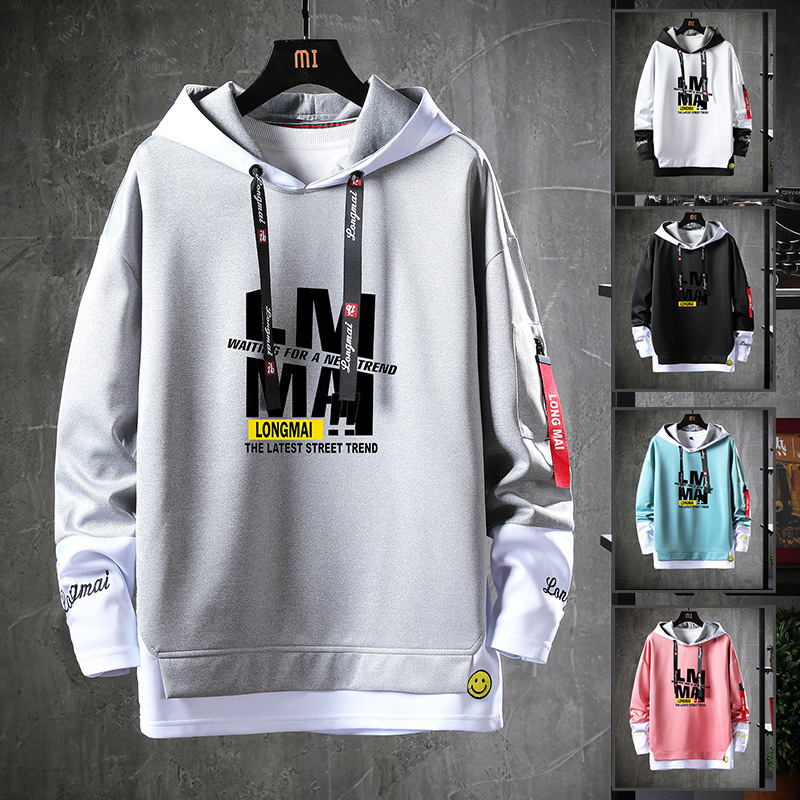 Men's Hoodies Sweatshirts Harajuku Men Japanese Style Hip Hop Casual Streetwear Letter Printed Pullover Male Dropped Shoulder 220929