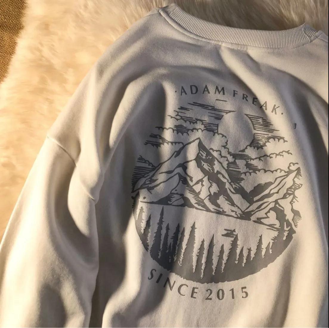 Men's Hoodies Sweatshirts Men Winter Plus Velvet Thick Round Neck Sweatshirt Harajuku Size Students Trend Male And Female Couples Joker 220929