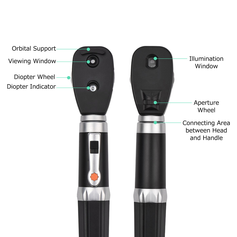 Portable Direct Ophthalmoscope 5 Different Apertures Professional Handheld Ophthalmoscope Eyes Ophthalmic Diagnostic Supplies 220801