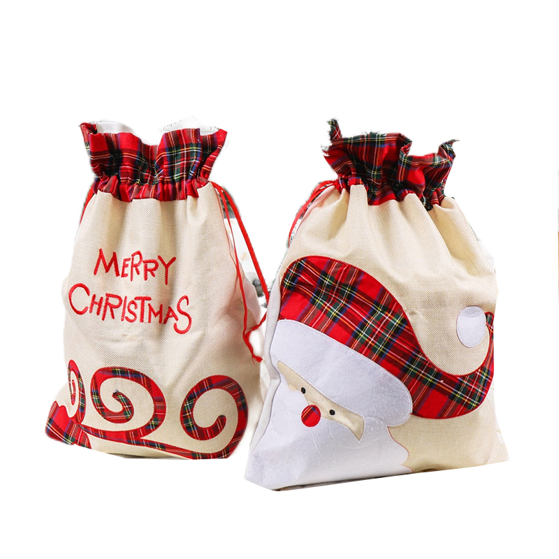 Linen Santa Sack Christmas Gift Bag Red Plaid Drawstring Tote Bags Festival Decoration
Linen Santa Sack Christmas Gift Bag Red Plaid Drawstring Tote Bags Festival Decoration