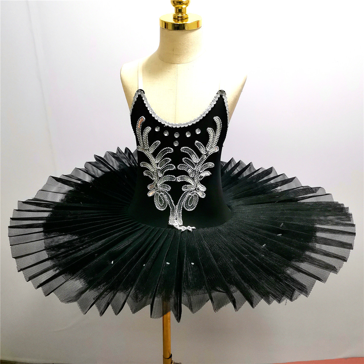 Dancewear Black Ballet Tutu Skirt For Children's Swan Lake Costumes Kids Belly Dance Clothing Stage Performance Dress 220929