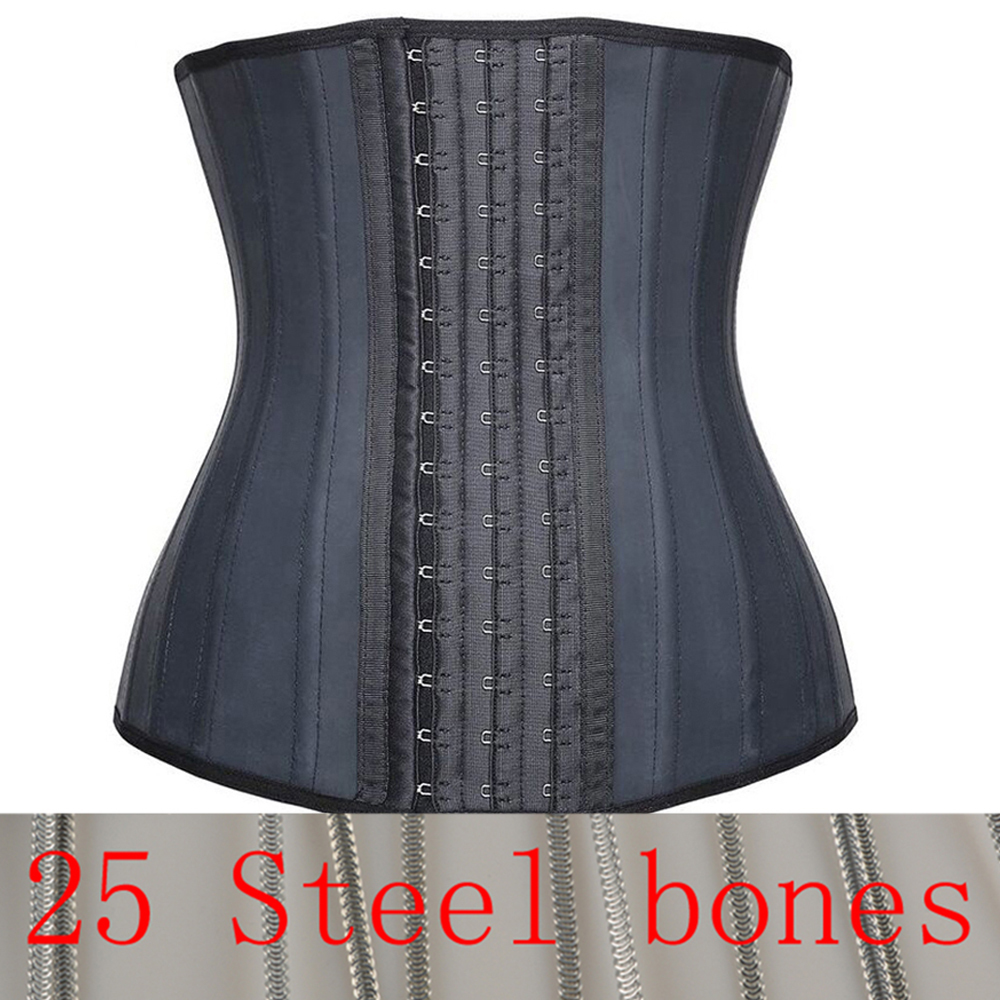 Womens Shapers Latex Waist Trainer 25 Steel Bone Women Binders And Shapers Corset Modeling Strap Body Shaper Colombian Girdles Slimming Belt 220929wtt
