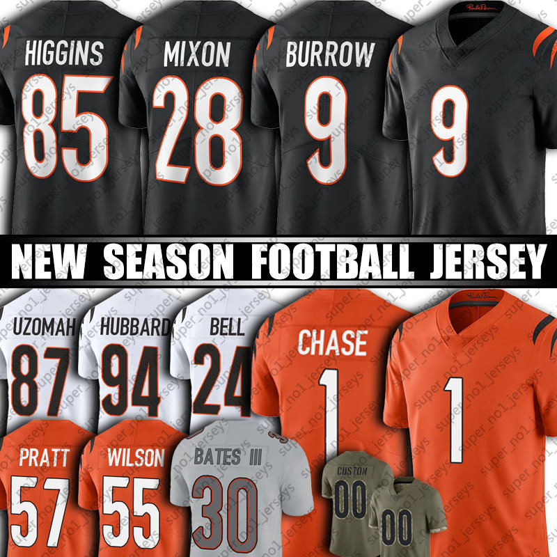 9 Joe Burrow Mixon Jersey Football JaMarr Chase Tee Higgins Jessie Bates III Sam Hubbard Jerseys Cincinnati Bengals Hayden Hurst Chidobe Awuzie Vonn Bell McPherson, Youth custom jersey (mh)
9 Joe Burrow Mixon Jersey Football JaMarr Chase Tee Higgins Jessie Bates III Sam Hubbard Jerseys Cincinnati Bengals Hayden Hurst Chidobe Awuzie Vonn Bell McPherson, Youth custom jersey (mh)