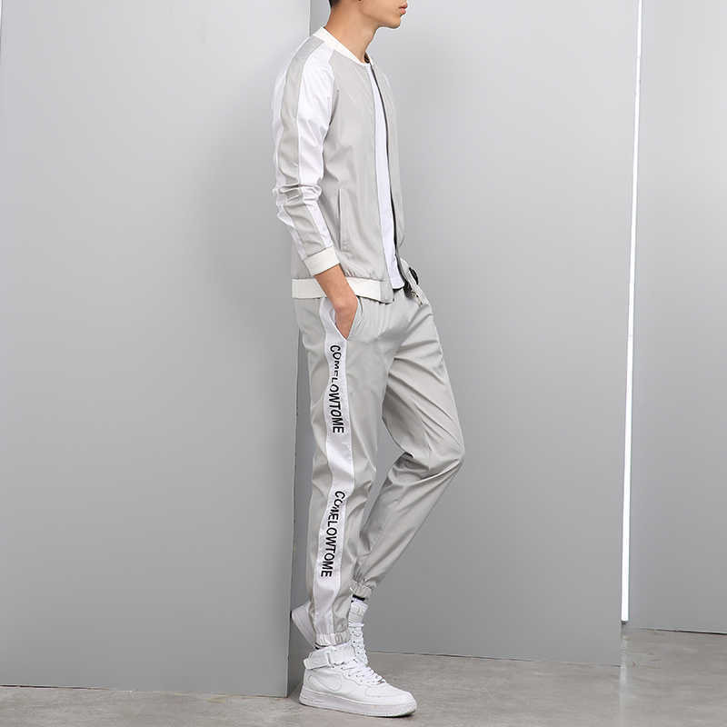 Men's Tracksuits Pakaian Olahraga Pria Baru Musim Semi Musim Gugur Pakaian Olahraga Kualitas Tinggi Jaket Celana Potong Set Pakaian Olahraga Pria