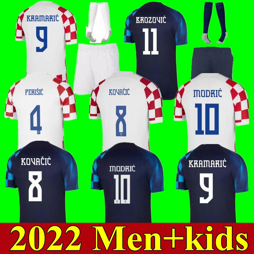 

2022 Croacia MODRIC World Cup soccer jerseys national team MANDZUKIC PERISIC KALINIC 22 23 Croatia football shirt KOVACIC Rakitic Kramaric Men Kids Kit uniforms, 22-23 men away