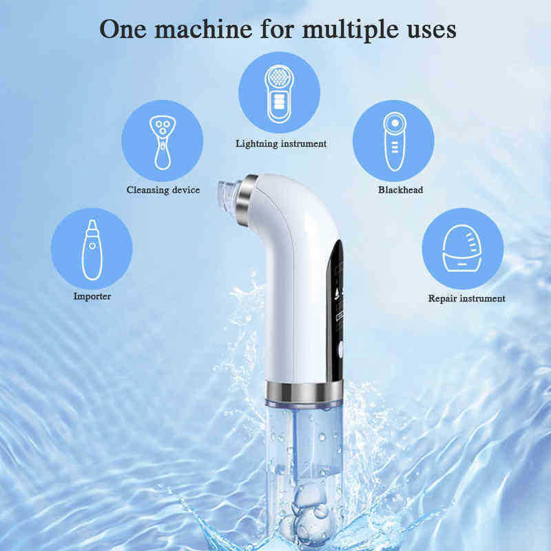 Electric Blackhead Acne Pore Removal Vacuum Cleaner Face Spatula Peeling Cavitation Water Cycle Skin Cleanser Apparatus 220516