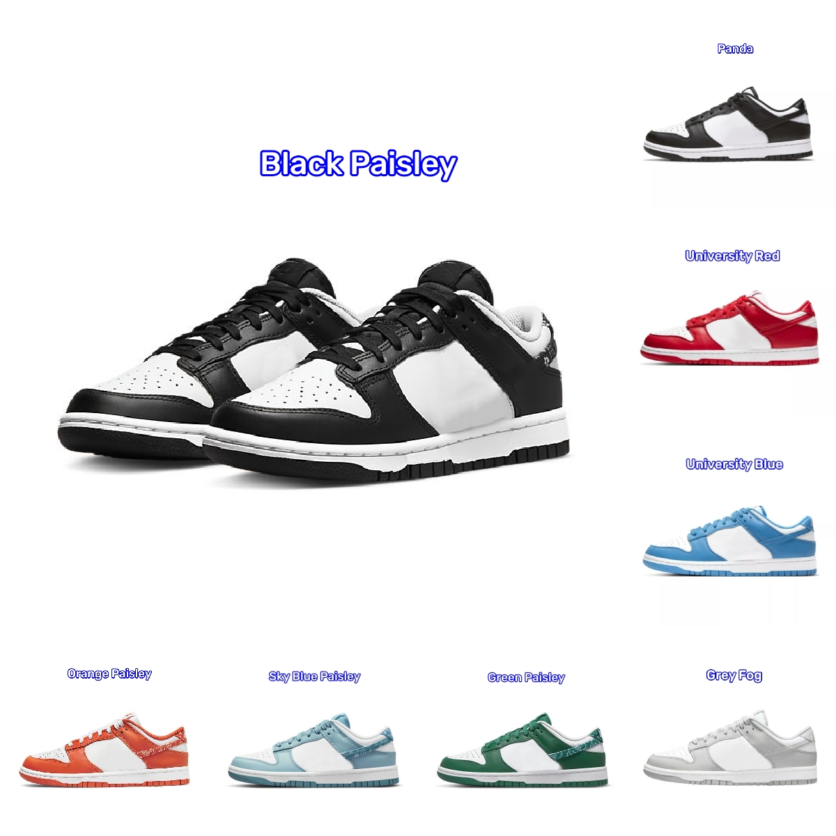 Classic Dunks SB Low Skating Skateboard Running Shoes Mens Womens Panda University Blue Red Green Black Sky Blue Orange Paisley Run shoe Sneakers Trainers EU36-45, Green paisley
Classic Dunks SB Low Skating Skateboard Running Shoes Mens Womens Panda University Blue Red Green Black Sky Blue Orange Paisley Run shoe Sneakers Trainers EU36-45, Green paisley