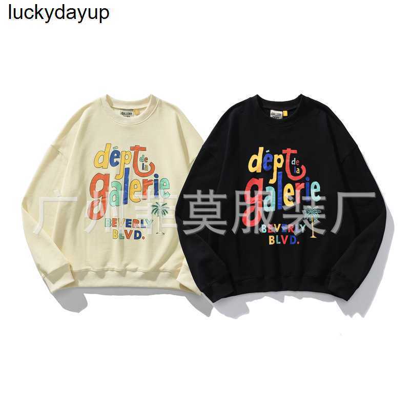 Men's Hoodies designer Sweatshirts fashion new Galery dept rainbow printed round neck sweater for men women