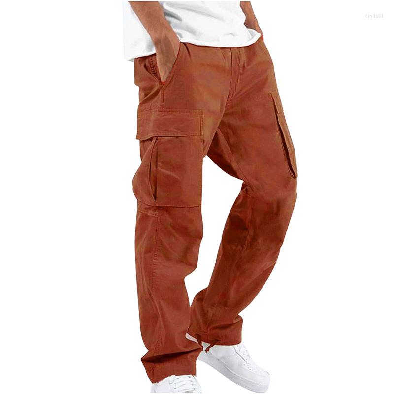 Mens Pants Outdoor Mens Cargo Black Cotton Pure Color Overalls Streetear Men Straight Trouser Pocket Sweatpants 5XL AAA Discount for in-store purchase