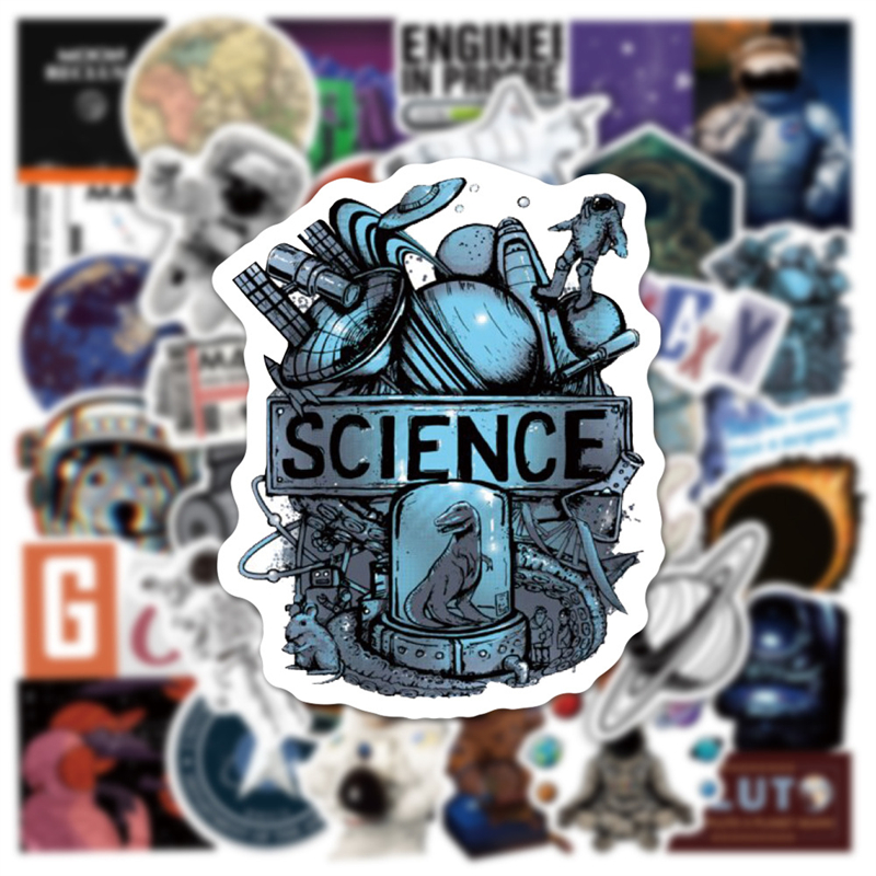 50pcs Funny NASA Astronaut Stickers whimsy Outer Space Graffiti Kids Toy Skateboard car Motorcycle Bicycle Sticker Decals Wholesale