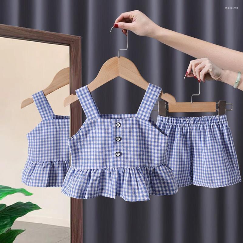 Clothing Sets Summer Baby Girl Cute Cotton Girls Plaid Sweet Princess 2pcs Suit Children's Kids Vestidos, Blue
Clothing Sets Summer Baby Girl Cute Cotton Girls Plaid Sweet Princess 2pcs Suit Children's Kids Vestidos, Blue
