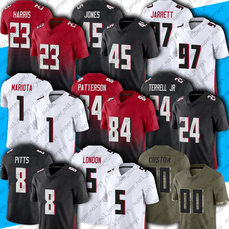 

8 Kyle Pitts Football Jersey Marcus Mariota Drake London AJ Terrell Jr Lorenzo Carter Jerseys Cordarrelle Patterson Grady Jarrett Damiere Byrd Tyler Allgeier, Man custom jersey (liey)