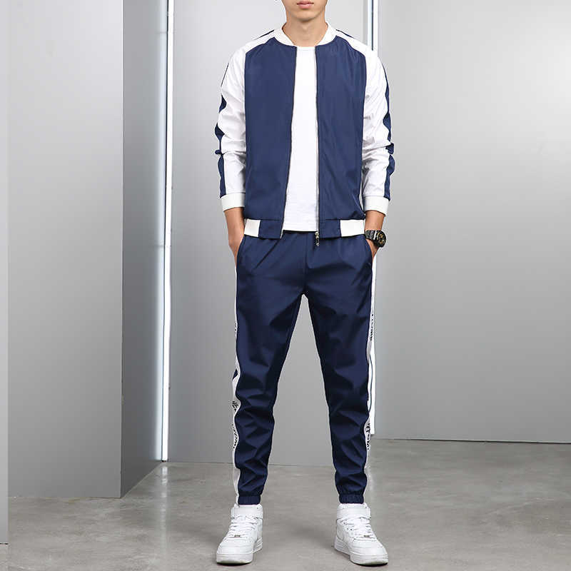 Men's Tracksuits Pakaian Olahraga Pria Baru Musim Semi Musim Gugur Pakaian Olahraga Kualitas Tinggi Jaket Celana Potong Set Pakaian Olahraga Pria