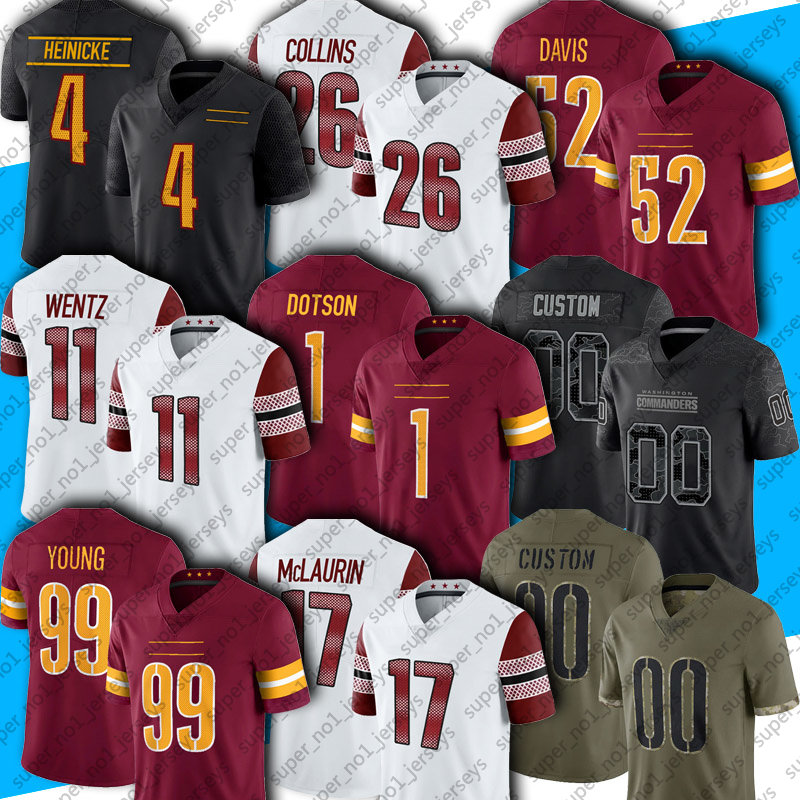 11 Carson Wentz Football Jersey Antonio Gibson Terry McLaurin Curtis Samuel Jahan Dotson Jerseys Washingtons Commanders Cole Holcomb Daron Payne Brian Robinson Jr, Man custom jersey (hp)
11 Carson Wentz Football Jersey Antonio Gibson Terry McLaurin Curtis Samuel Jahan Dotson Jerseys Washingtons Commanders Cole Holcomb Daron Payne Brian Robinson Jr, Man custom jersey (hp)