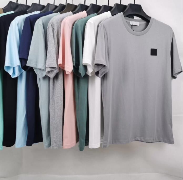 topstoney brand designers tops T-shirt Stone chest embroidered small badge loose crew neck cotton Casual color T-shirt Size M-2XL 092901