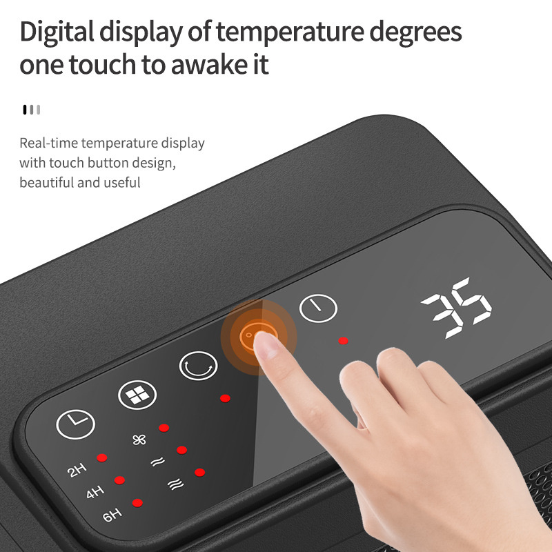Adjustable Portable Space Heaters 1500W PTC Ceramic Electric Heater with Digital Thermostat Quiet Small Heater Fast Safety Heating for Office Home Ind