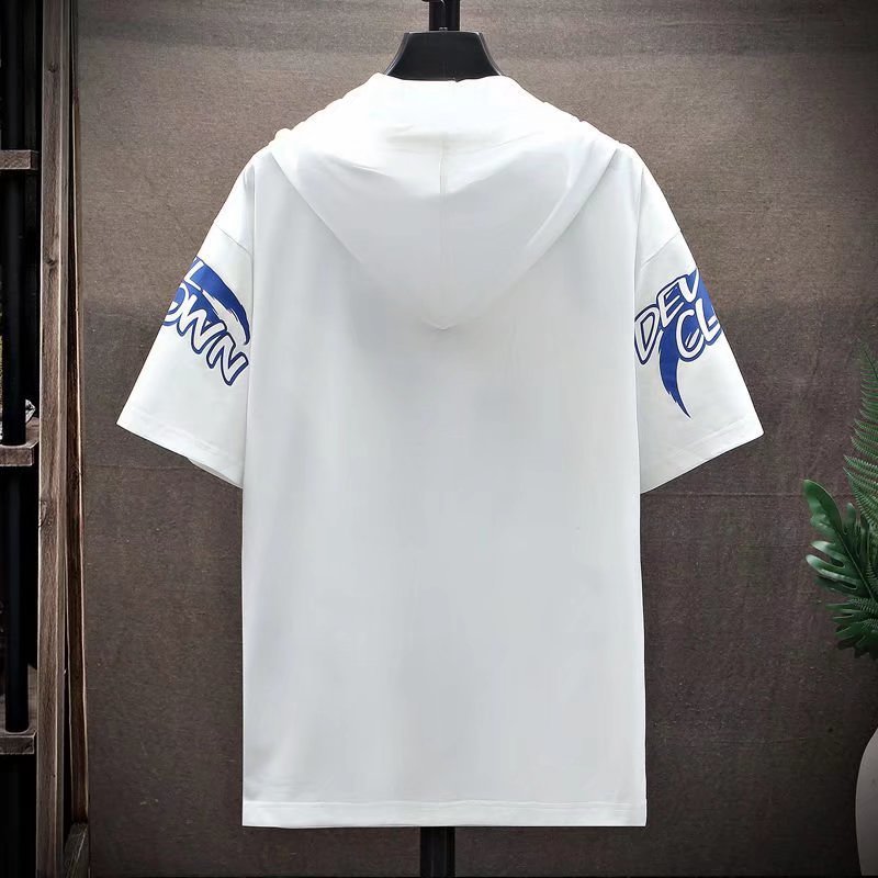 Men's Hoodies Sweatshirts Summer Japan Fashion Streetwear Short Sleeve Casual Clothed Harajuku Printing 220929