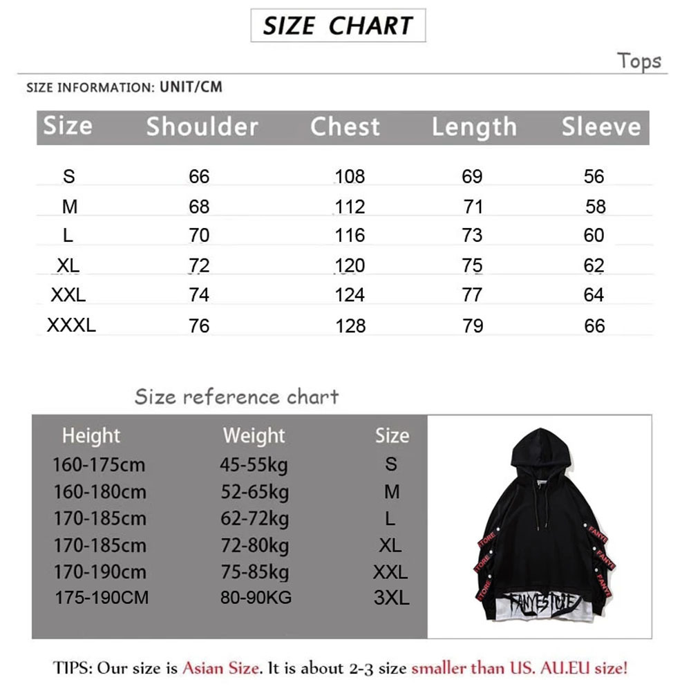Men's Hoodies Sweatshirts Autumn Hoodie Sweatshirt Casual Black Tops Techwear Hip Hop Harajuku Patchwork Japanese Streetwear Men 3XL 220929