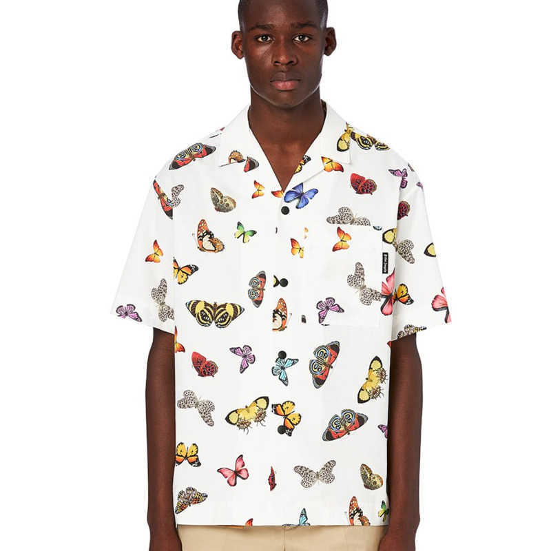 High Version PaLm mens casual shirt man Designer Fashion Hawaii Floral Letter Print Beach shirts women Butterfly Angel Wings Thin coat, White
High Version PaLm mens casual shirt man Designer Fashion Hawaii Floral Letter Print Beach shirts women Butterfly Angel Wings Thin coat, White