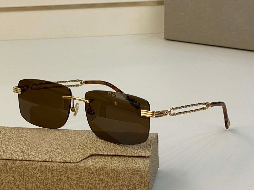metal frame rectangle eyeglass Business Style Man Sunglasses Frames Clear glasses Frameless Gun Gold Optical Frame High end Custom Prescription lenses