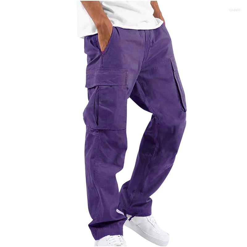 Mens Pants Outdoor Mens Cargo Black Cotton Pure Color Overalls Streetear Men Straight Trouser Pocket Sweatpants 5XL AAA Discount for in-store purchase