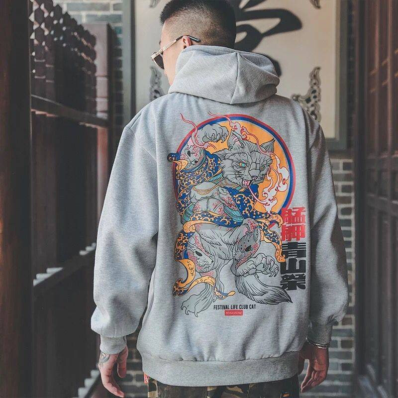 Men's Hoodies Sweatshirts Fashion Boys Cool Hip Hop Japanese Casual Streetwear Women Loose Pullover Harajuku Devil Hoodie Male 220929
