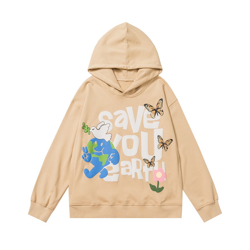 Hip Hop Men Hoodie Sweatshirt Harajuku Butterfly Letter Print Pullover Hooded Streetwear 2022 Fashion Casual Cotton Loose Hoodie, Apricot 
Hip Hop Men Hoodie Sweatshirt Harajuku Butterfly Letter Print Pullover Hooded Streetwear 2022 Fashion Casual Cotton Loose Hoodie, Apricot