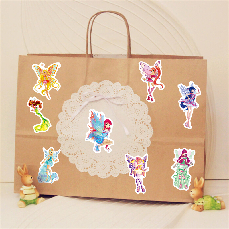 50pcs Cartoon butterfly fairy stickers Graffiti Kids Toy Skateboard car Motorcycle Bicycle Sticker Decals Wholesale