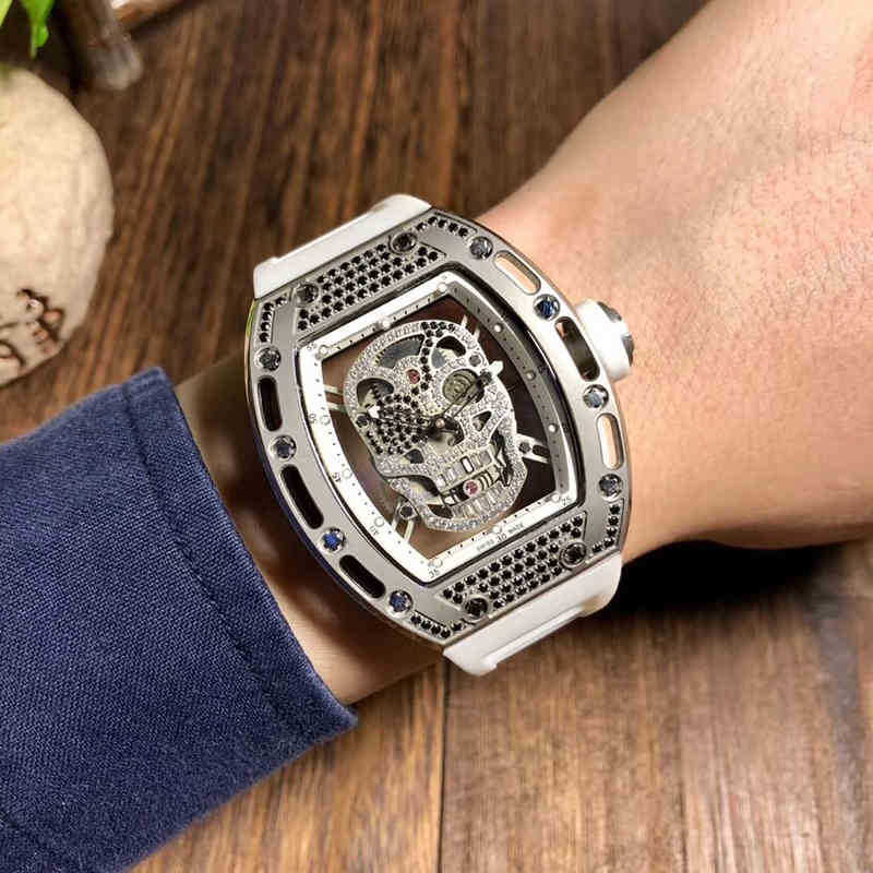 watches wristwatch Luxury richa milles designer RM52-01 mysterious skull hollowed out full-automatic men's mechanical watch diamond studded, Same price 
watches wristwatch Luxury richa milles designer RM52-01 mysterious skull hollowed out full-automatic men's mechanical watch diamond studded, Same price