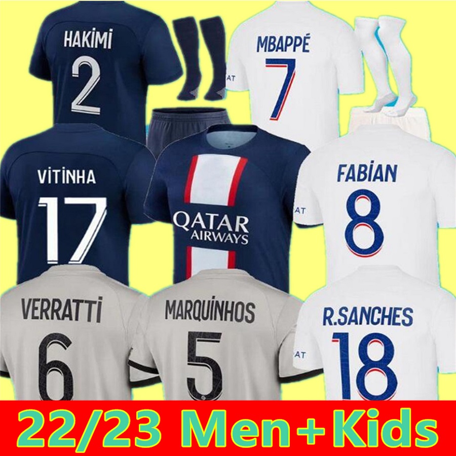 22 23 soccer jerseys PLAYER 30 10 MBAPPE 7 HAKIMI SERGIO RAMOS WIJNALDUM Maillots pSGS football shirt 2022 2023 men kids kit sets uniform enfants maillot de foot, Away+champions patch men
22 23 soccer jerseys PLAYER 30 10 MBAPPE 7 HAKIMI SERGIO RAMOS WIJNALDUM Maillots pSGS football shirt 2022 2023 men kids kit sets uniform enfants maillot de foot, Away+champions patch men