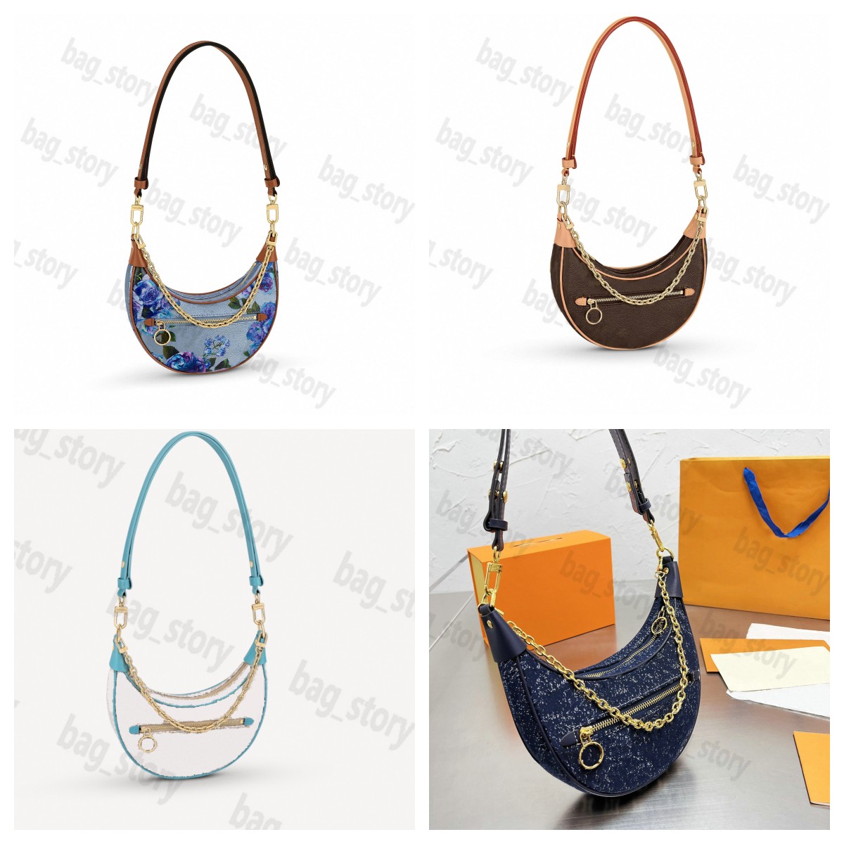 Fall-Winter 2022 Women Loop Baguette Bag Half Moon Lady Croissant Handbag with Front Zip Pocket Closure Shoulderbag Denim Embossing Monograms Letter Wallet Purse
Fall-Winter 2022 Women Loop Baguette Bag Half Moon Lady Croissant Handbag with Front Zip Pocket Closure Shoulderbag Denim Embossing Monograms Letter Wallet Purse