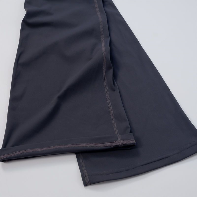 Yoga Hot Sell Flared Pants Grooved Long Ladies Gym High Waist Slim Fit Belly Bell-bottom Trousers Shows Legs Yoga Fiess Net Solid Color