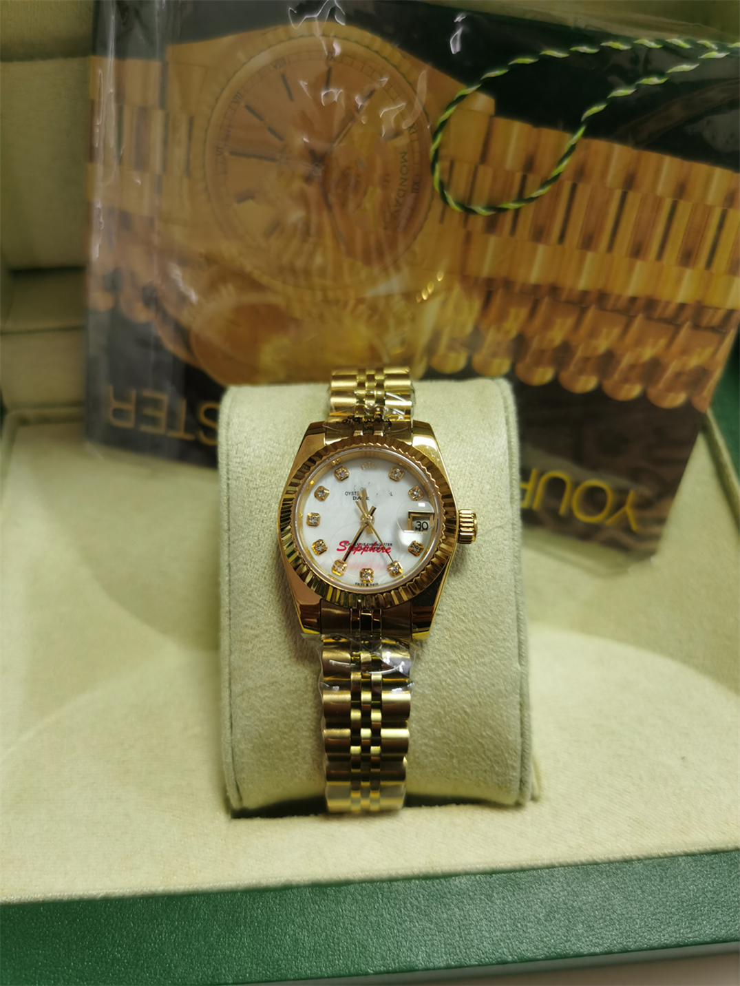 With original box Luxury Watch President Diamond Bezel Women Stainless Watches Lowest Price Womens Ladies Automatic Mechanical Wristwatch Gift 2813