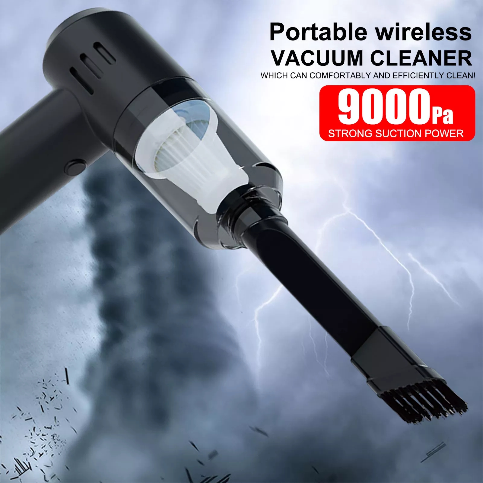 Portable wet and dry car vacuum cleaner for household appliances 120W power 9000pa suction mini 2022 new wireless cleaner196H8496339