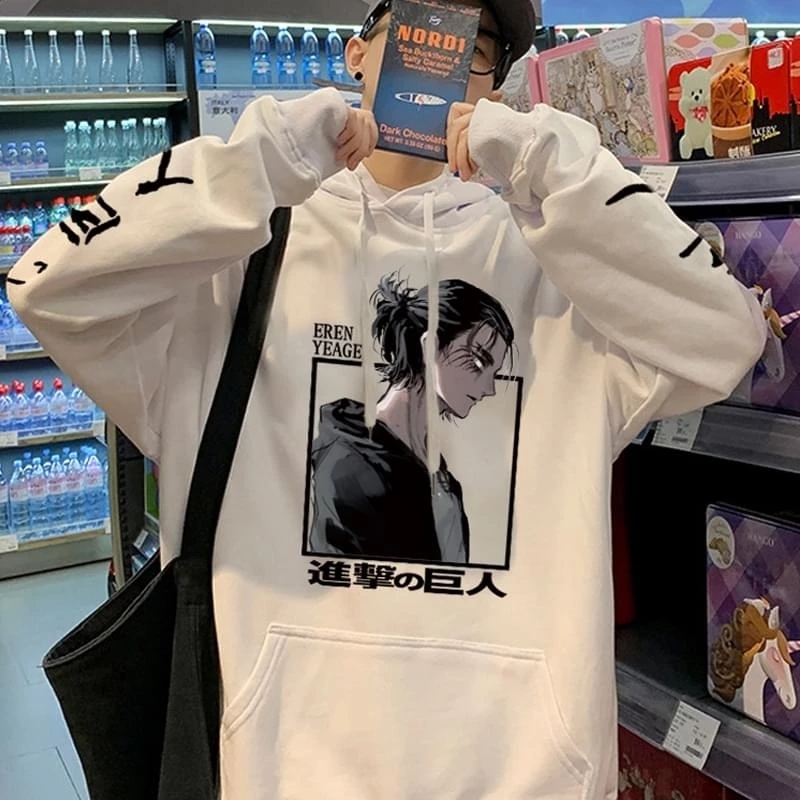 Men's Hoodies Sweatshirts Attack On Titan Unisex Male Female Print Shingeki No Kyojin Anime Clothes Loose Casual Streetwears Link Aesthetic Korea
