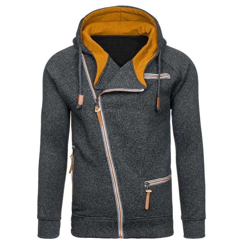 Men's Hoodies Sweatshirts Hoodie Autumn Casual Solid Long Sleeve s Slim Zipper Hoody Sweatshirt Hooded Streetwear 220929